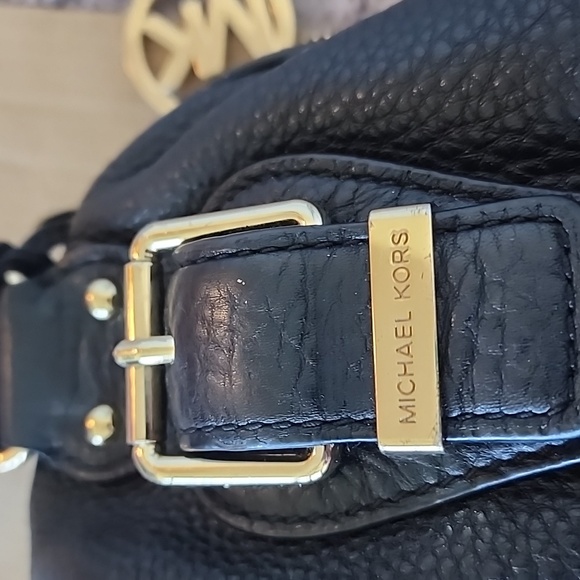 Michael Kors black leather Lattington satchel purse - Picture 6 of 14